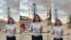 La activista Ken López en uno de sus vídeos de TikTok. (@corpdaddykens)